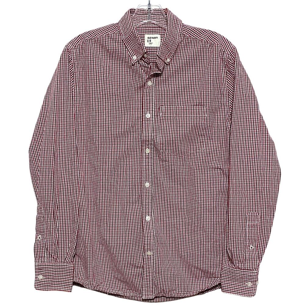 Old Navy Red White Check Plaid Button Shirt Men S Career Office Preppy Classic